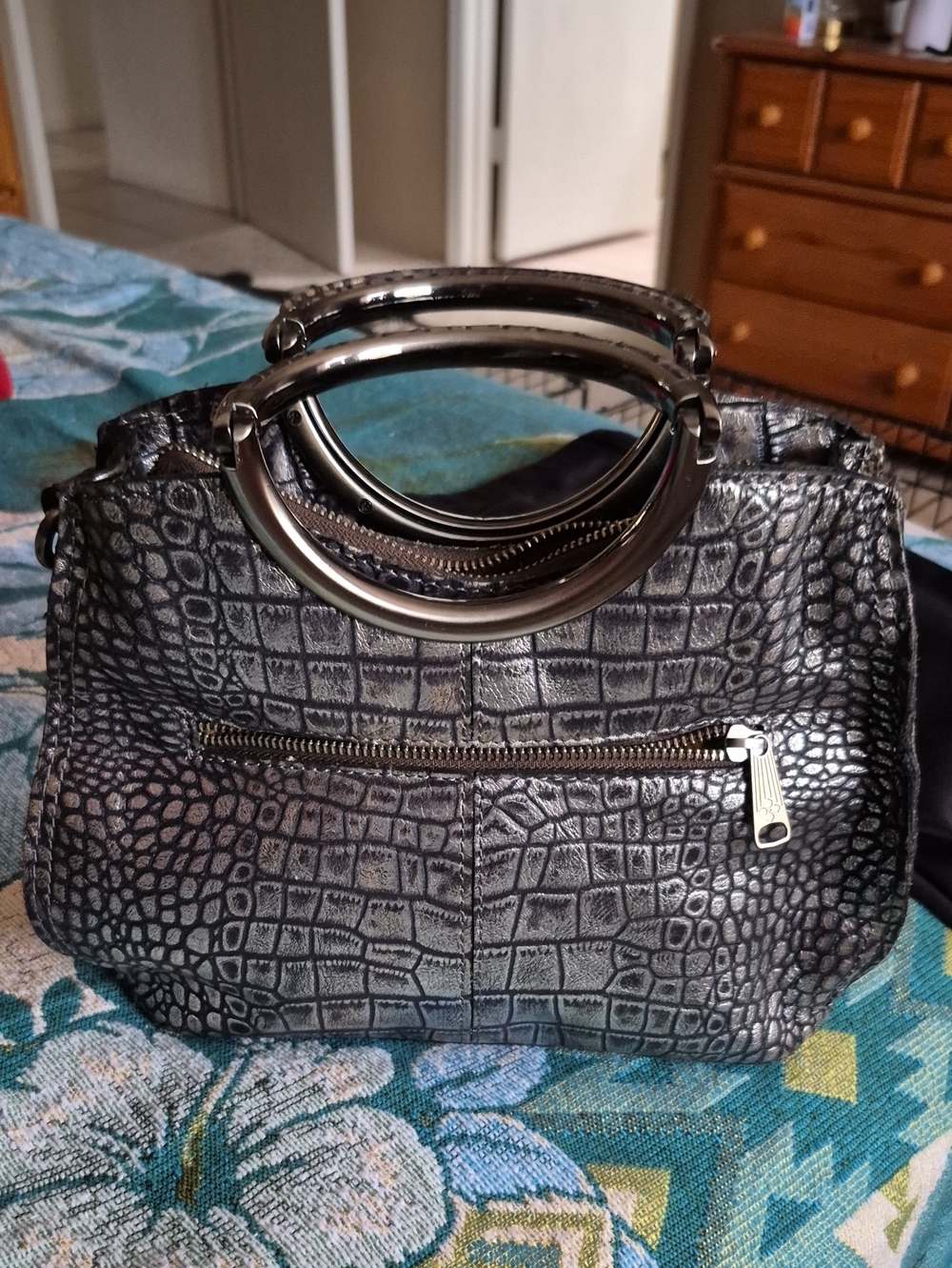 Patricia Nash ‘Aria’ Croc Embossed Leather Satchel